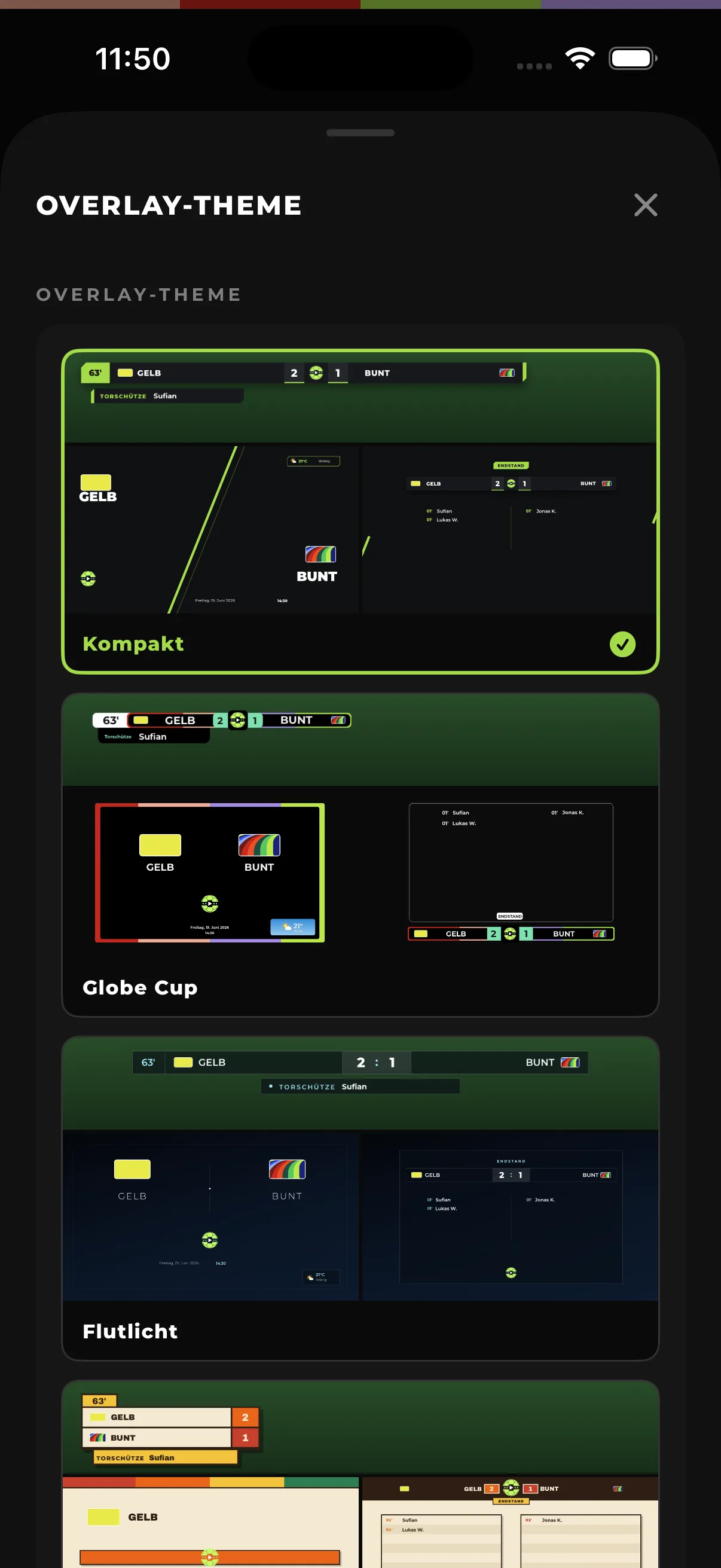 Overlay-Designs mit Vorschau
